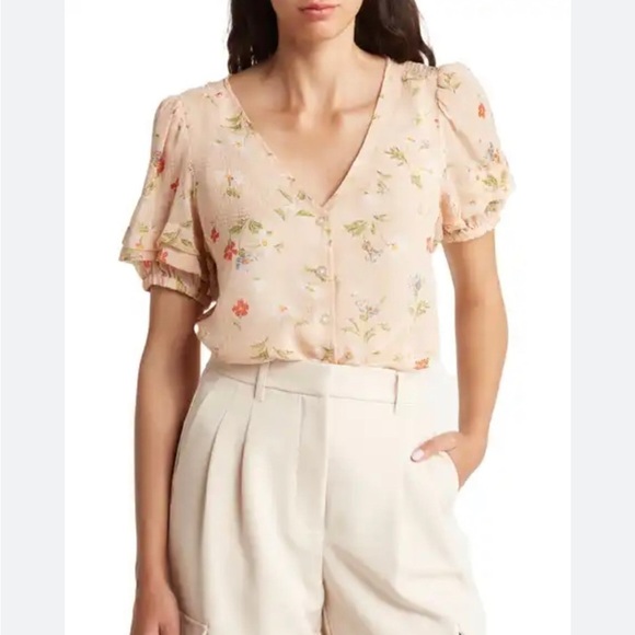 Madewell Silk Pembroke Top in Seaside Floral - Picture 5 of 11